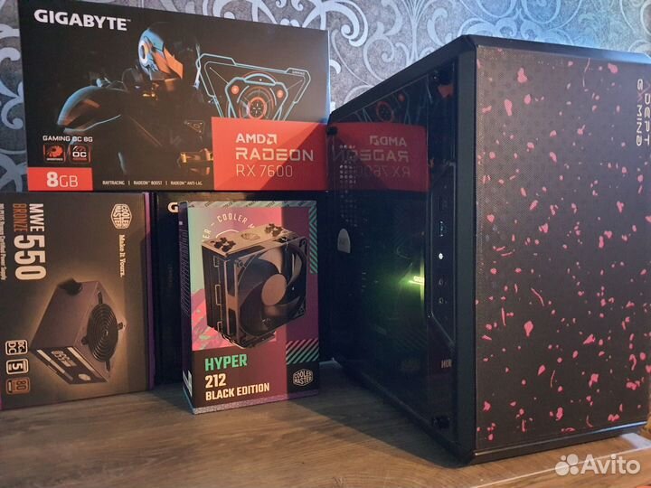 Новый Gigabyte RX7600 Gaming+ Core i5 12400F/B760