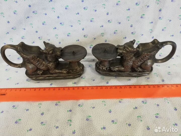 Парные подсвечники львы