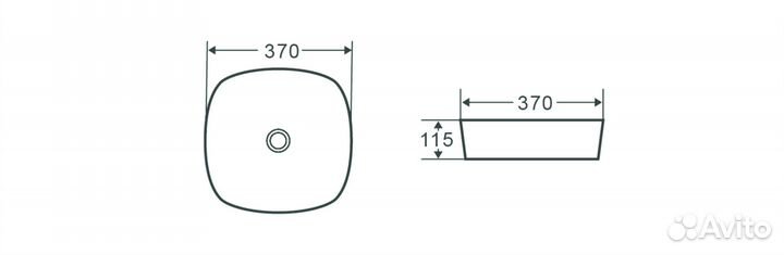 Раковина накладная Terminus Классик 370х370х115