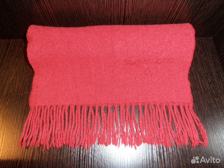 Шарф Blagiotti Uomo, красный, тёплый
