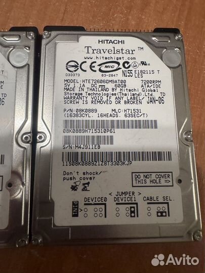 Лот жестких дисков ide 60gb