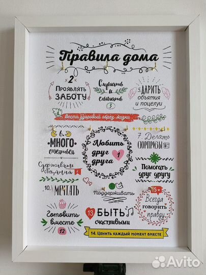 Ключница настенная «Правила Дома» «Правила Семьи»