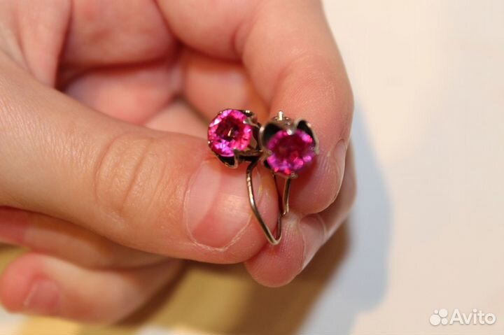 Серебрянные серьги СССР проба 875