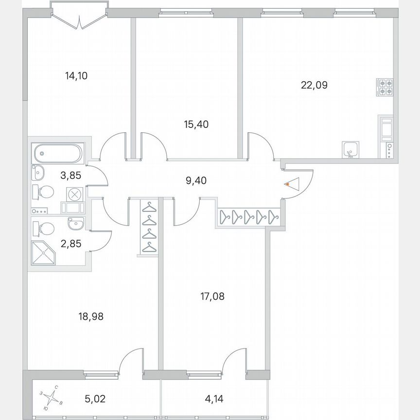 4-к. квартира, 108,3 м², 4/4 эт.