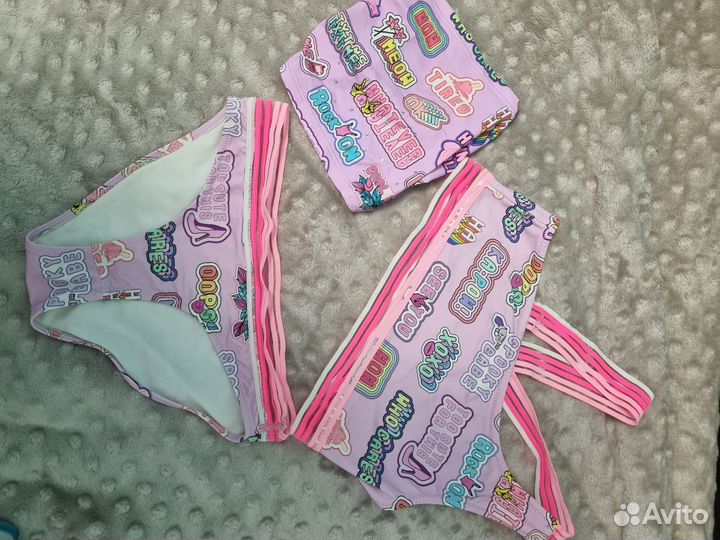 Купальники детские, бандана, пончо(набор)