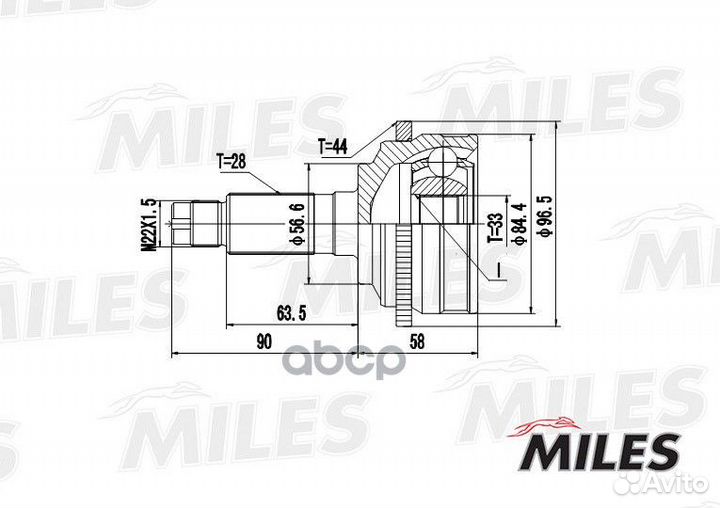 ШРУС mazda 6 I 2.0D 02-07 нар. +ABS mazda