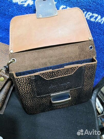 Барсетка кожаная мужская новая