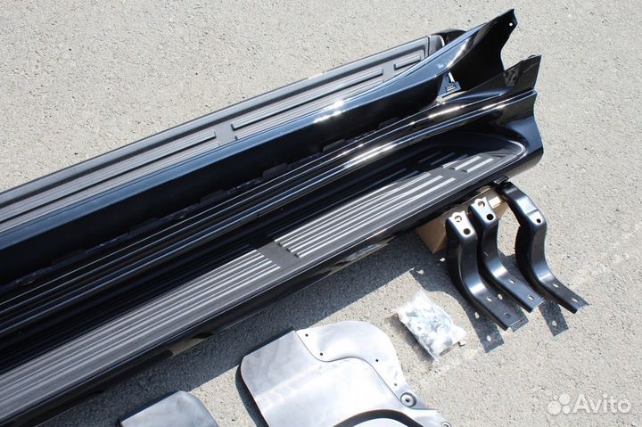 Пороги Prado 150 стиль Lexus GX 460 с металлическо