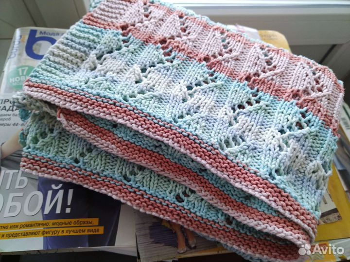 Плед детский вязаный ручная работа