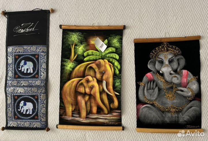 Бронь. Панно Ганеша, панно слоны, Таиланд