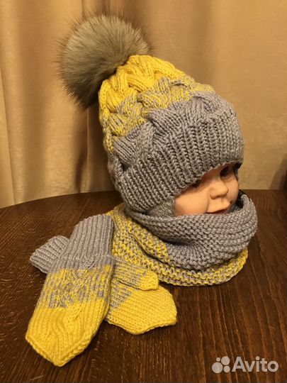 Комплект шапка снуд- ручная работа