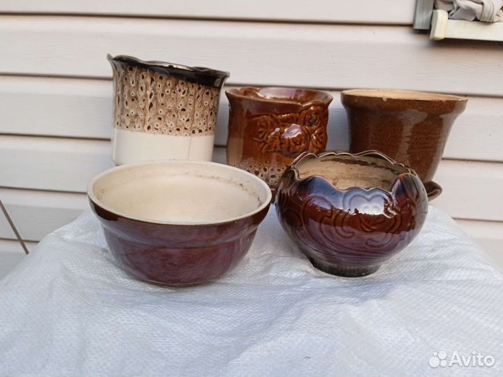 Керамические горшки для цветов бу