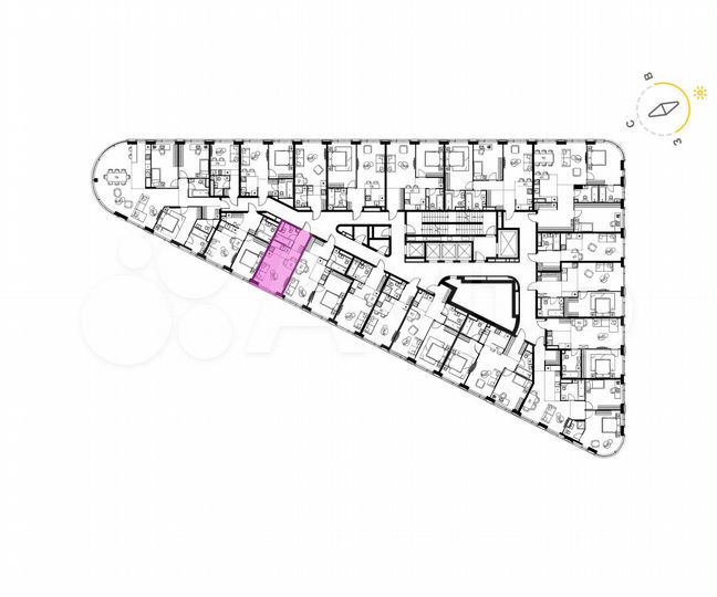 Квартира-студия, 25,2 м², 8/19 эт.
