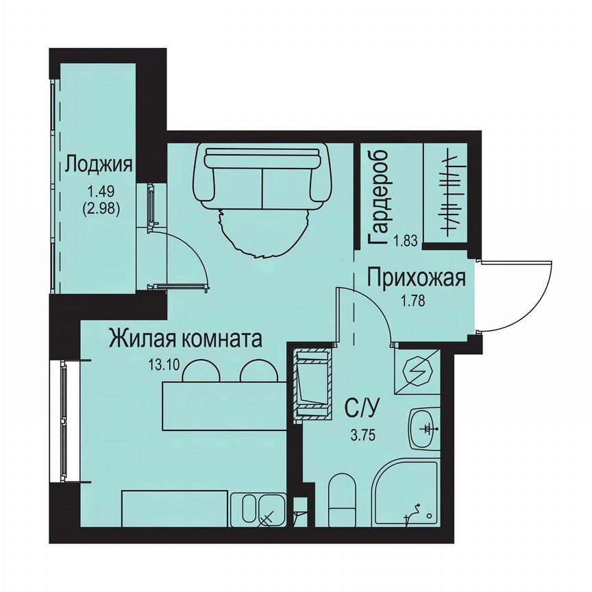 Квартира-студия, 22 м², 9/9 эт.