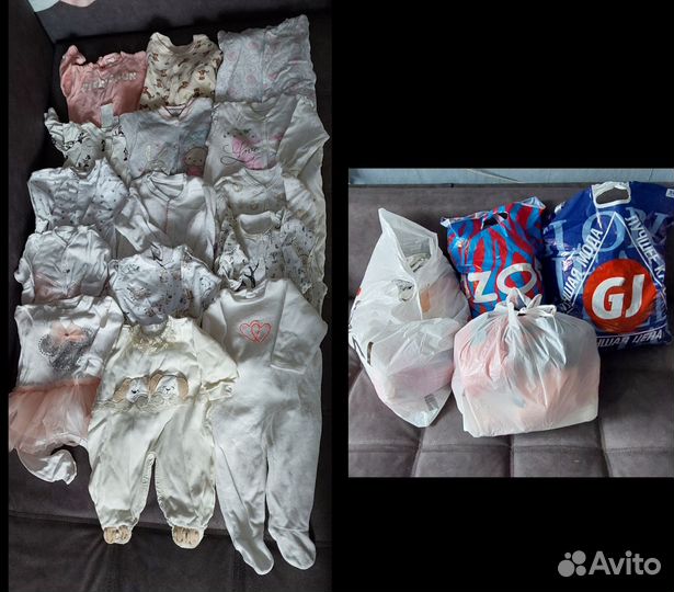 Вещи пакетом на девочку от 0 до 6 месяцев