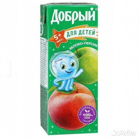 Сок Добрый Персик-Яблоко 200 мл