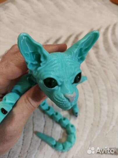 Игрушка кот сфинкс на 3Д принтере гель лак