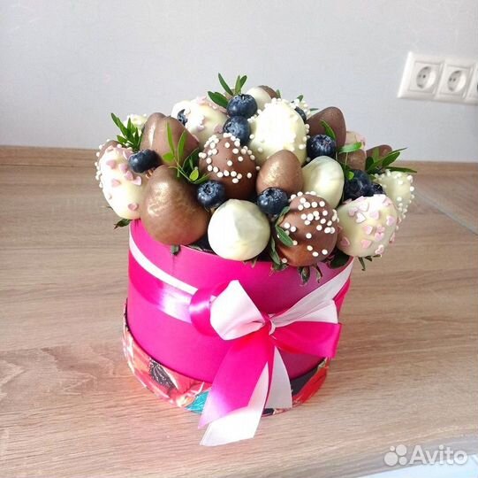 Букет из Клубники в шоколаде в коробке