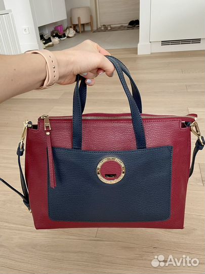 Сумка Pollini бордовая нат кожа