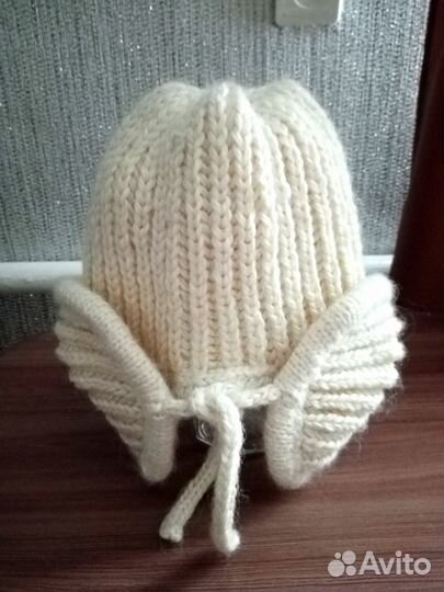 Шапка ушанка женская вязаная