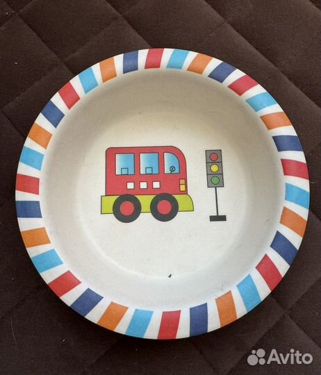 Набор детской посуды из бамбука «Машинки»