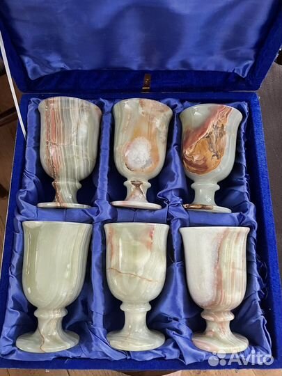 Бокалы из оникса 6 шт