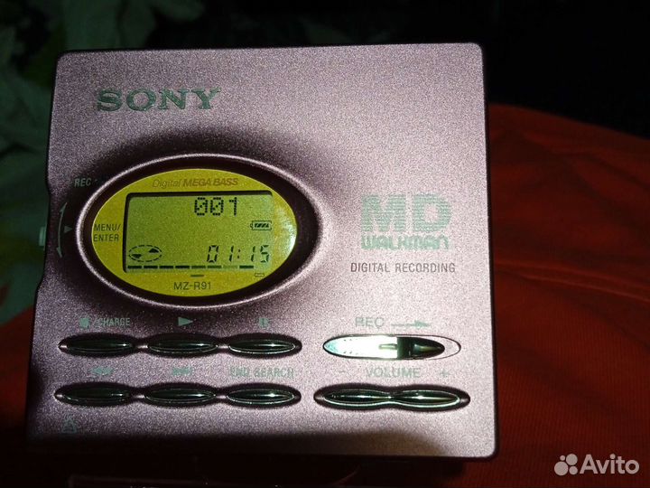 MD walkman digital recording Sony MZ-R91 сиреневый
