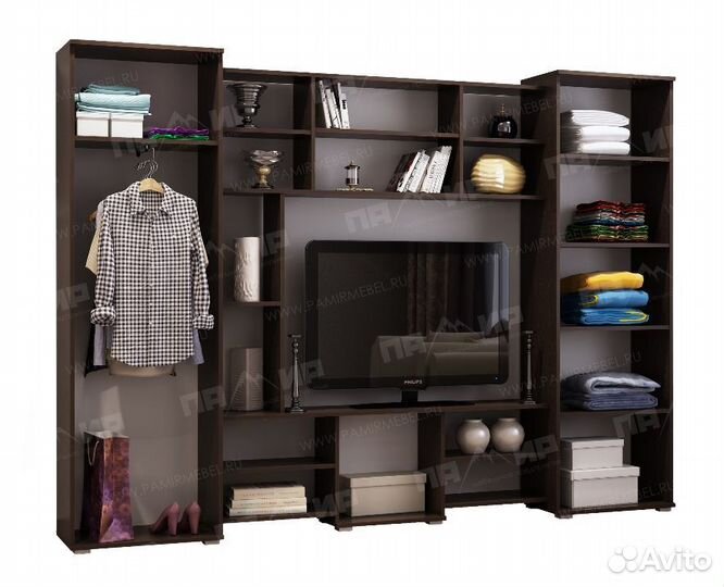 Гостиная с полками Венге/Дуб белфорд