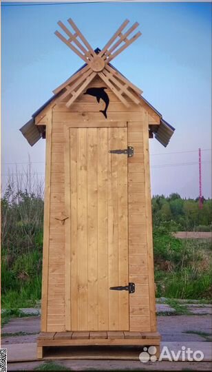 Уличный туалет деревянный ELE1001