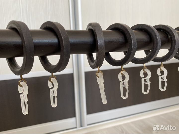 Карниз для штор, тюля. Дерево. Черный