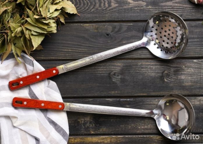 Шумовка и половник для казана