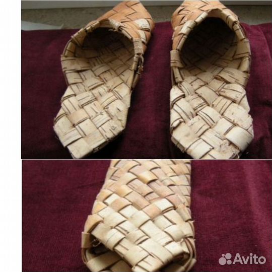 Футляр для очков и лапти из бересты, ручная работа