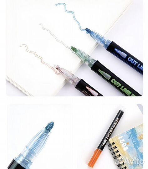 Набор маркеров. Эффект металла. 12 цветов