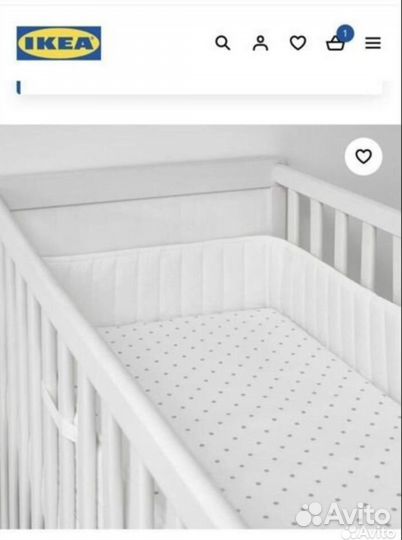 Мягкий бортик в детскую кроватку IKEA LEN