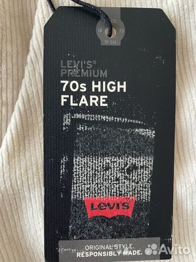 Вельветовые джинсы Levis новые р. 48