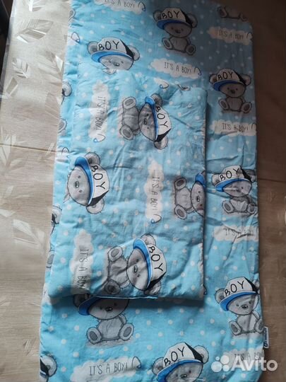 Матрасик и подушка в коляску