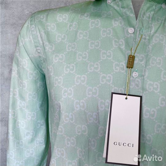 Рубашка мужская Gucci мятная L