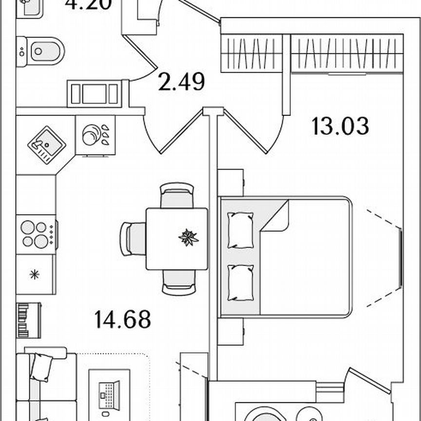 1-к. квартира, 35,4 м², 11/23 эт.