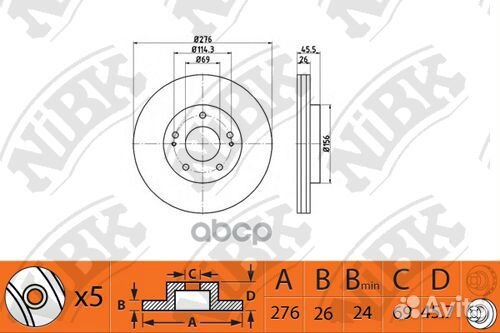 Диск тормозной mitsubishi lancer (CS ) sport 1