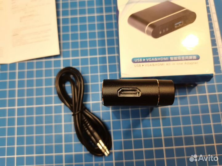 Переходник (ресивер) USB3.0 (F) - VGA (F) \ hdmi