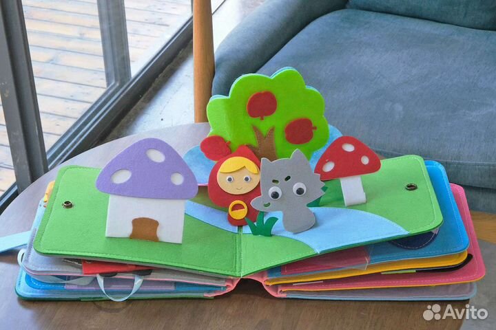 Новая развивающая книга из фетра, 16 страниц