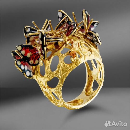 Золотое кольцо Roberto Bravo Monarch Butterfly
