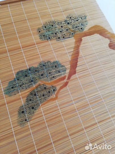 Панно-свиток из бамбуковой соломки