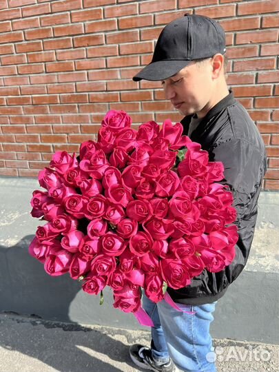 Букет 51 роза 80см длина