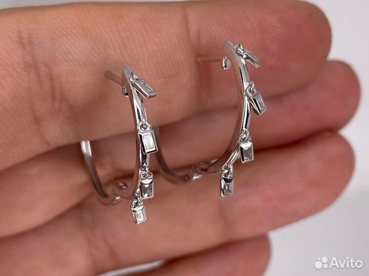Золотые серьги с брилл. 0.28 ct