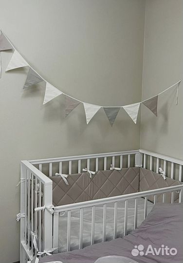 Бортики стеганые в детскую кроватку 120*60