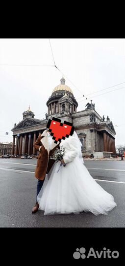 Свадебное платье 44-46 бу