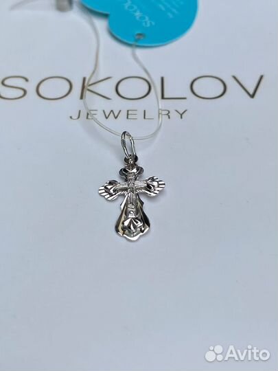 Золотой крестик новый золото 585