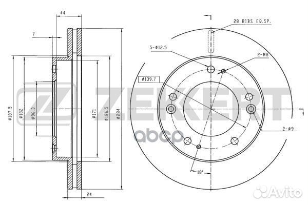 Диск торм. перед. Kia Sportage 97- bs-5191 Zekkert