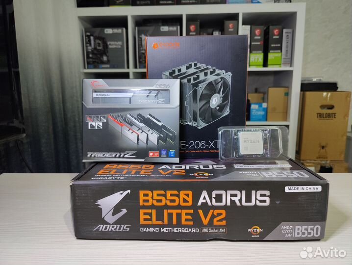 Комплект Ryzen 7 5800x3d+b550+32gb ddr4+кулер